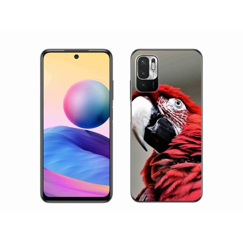Gélový obal mmCase na mobil Xiaomi Redmi Note 10 5G - papagáj ara červený