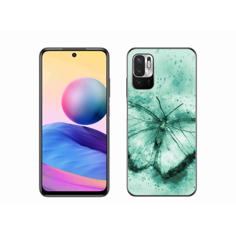 Gélový obal mmCase na mobil Xiaomi Redmi Note 10 5G - zelený motýľ