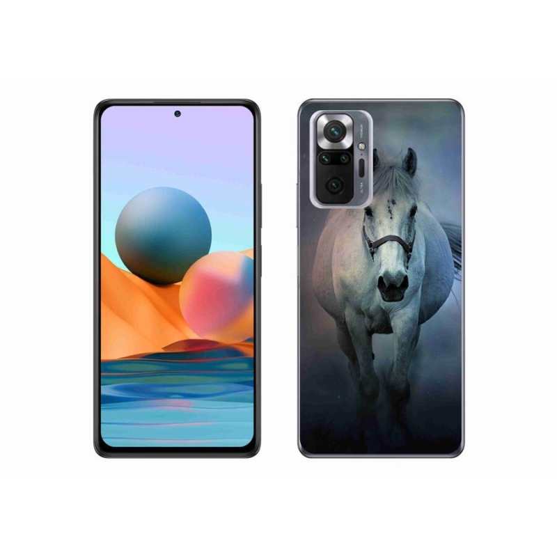Gélový obal mmCase na mobil Xiaomi Redmi Note 10 Pro - bežiaci biely kôň