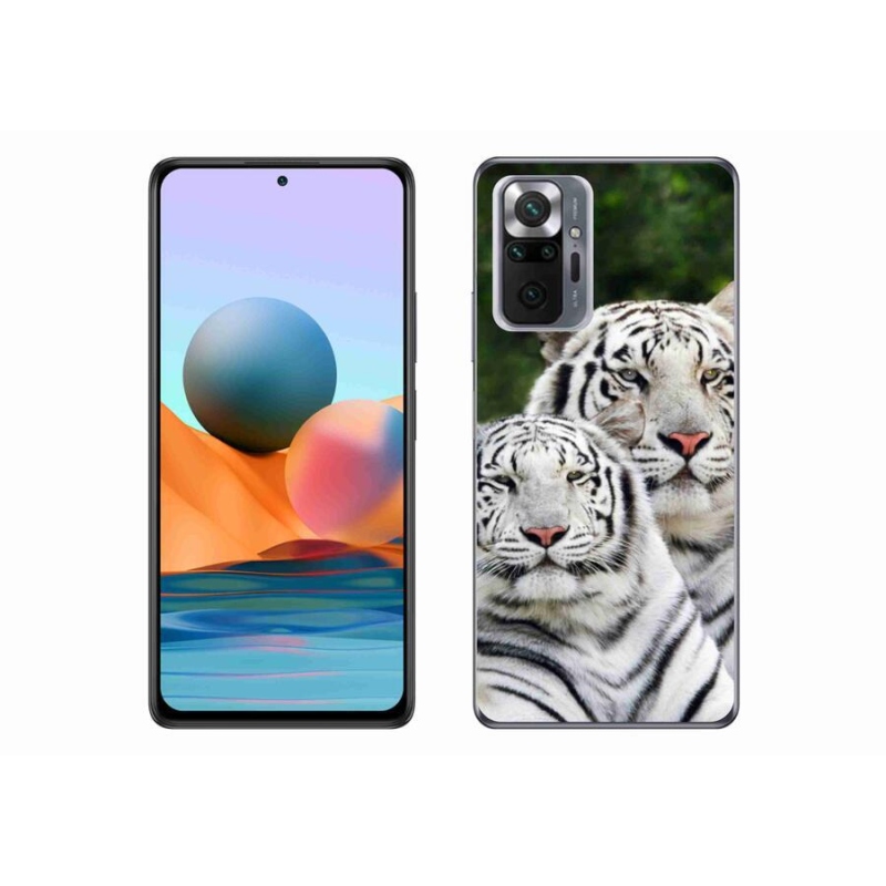 Gélový obal mmCase na mobil Xiaomi Redmi Note 10 Pro - bieli tigre