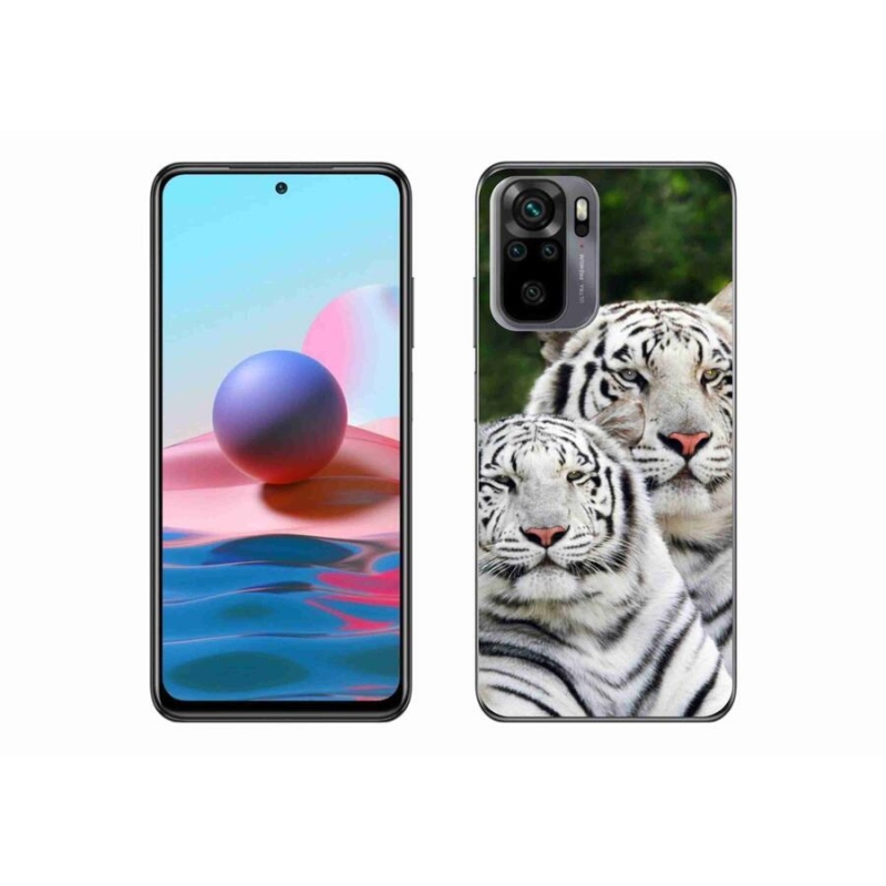 Gélový obal mmCase na mobil Xiaomi Redmi Note 10S - bieli tigre