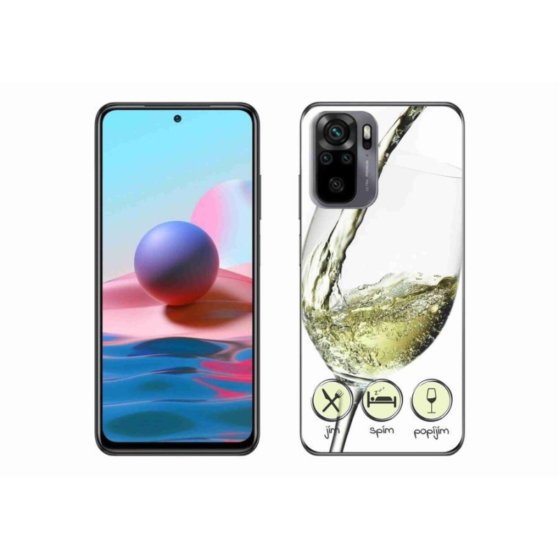 Gélový obal mmCase na mobil Xiaomi Redmi Note 10S - pohárik vína biele