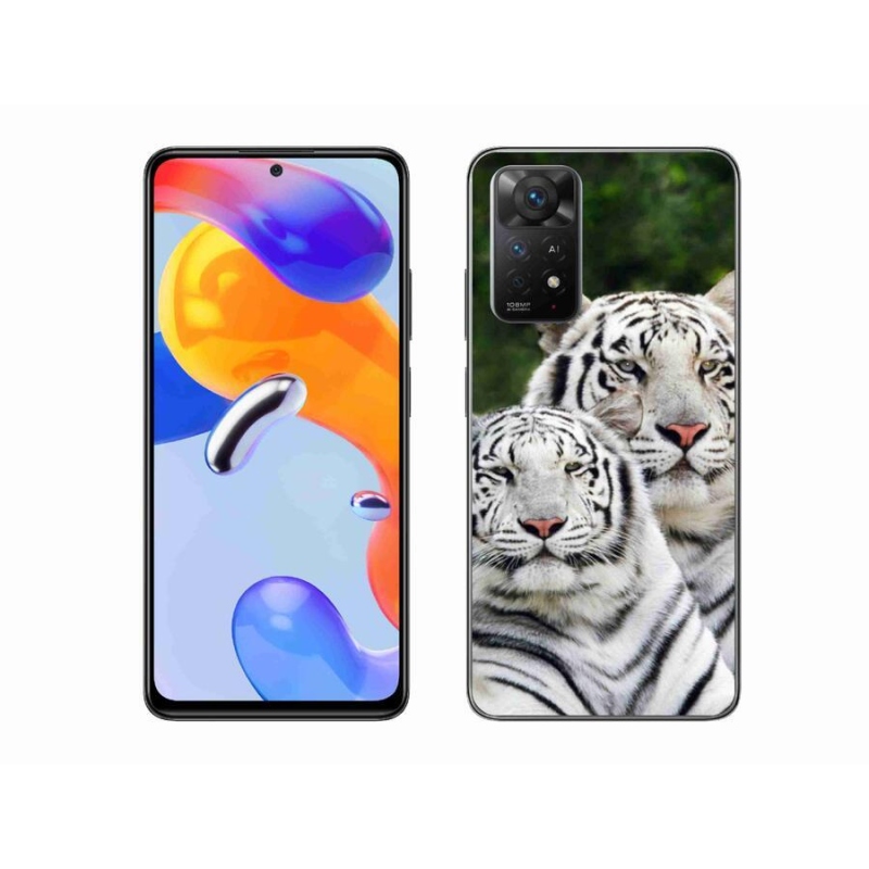 Gélový obal mmCase na mobil Xiaomi Redmi Note 11 Pro 4G/5G - bieli tigre