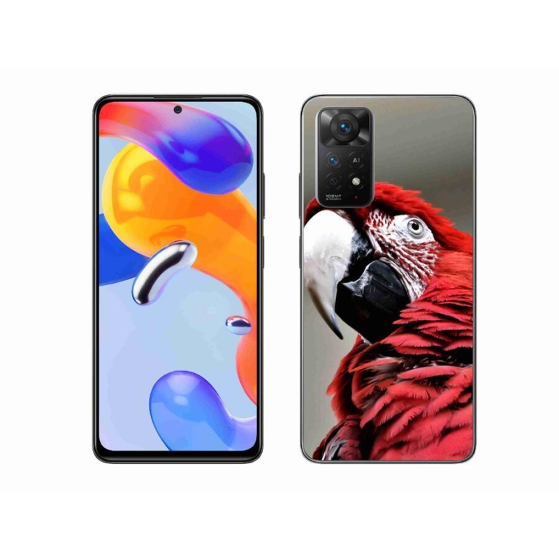 Gélový obal mmCase na mobil Xiaomi Redmi Note 11 Pro 4G/5G - papagáj ara červený