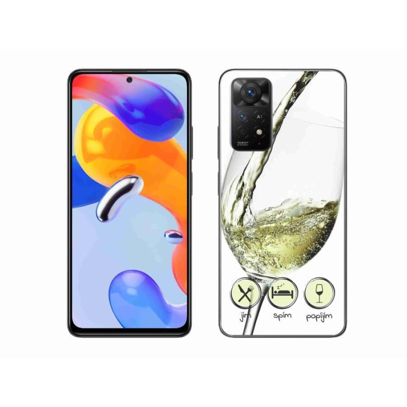 Gélový obal mmCase na mobil Xiaomi Redmi Note 11 Pro 4G/5G - pohár vína biele