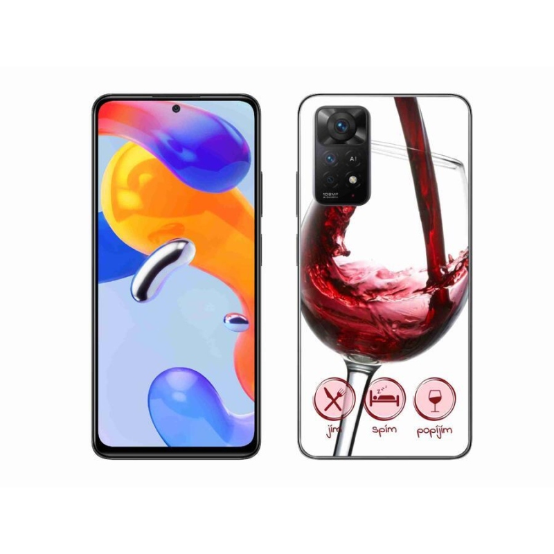 Gélový obal mmCase na mobil Xiaomi Redmi Note 11 Pro 4G/5G - pohár vína červené