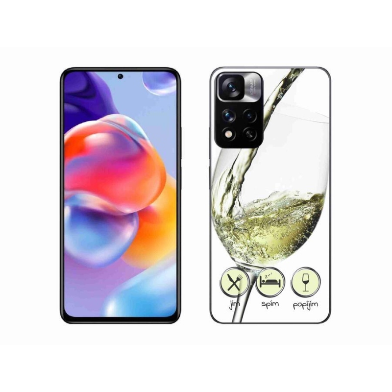 Gélový obal mmCase na mobil Xiaomi Redmi Note 11 Pro + 5G - pohár vína bielej