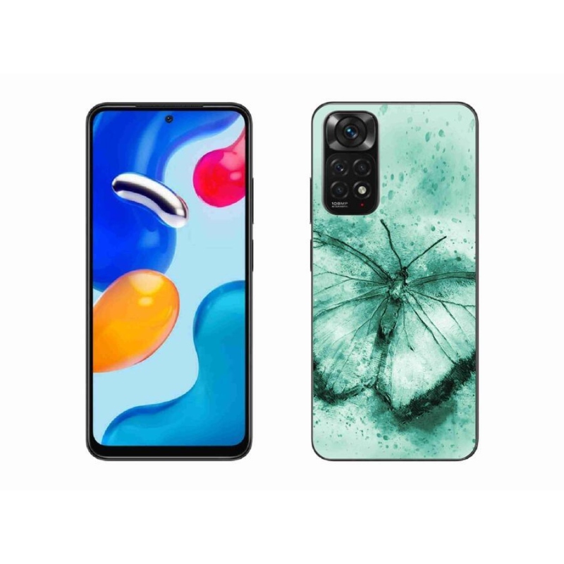 Gélový obal mmCase na mobil Xiaomi Redmi Note 11S 4G - zelený motýľ