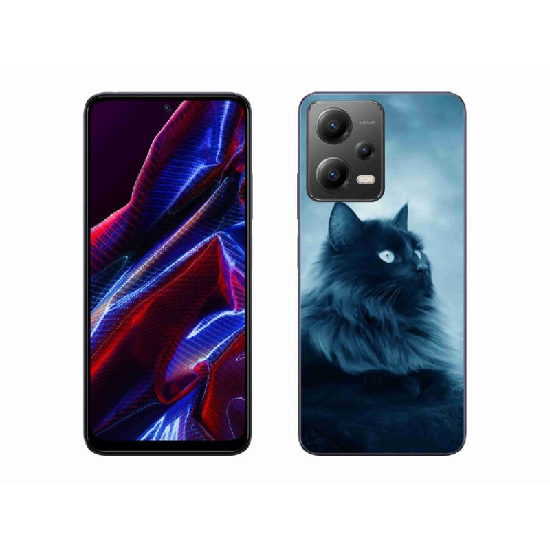 Gélový obal mmCase na mobil Xiaomi Redmi Note 12 5G - čierna mačka 1