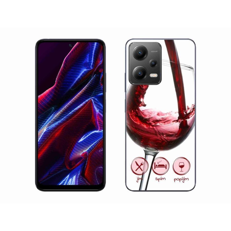 Gélový obal mmCase na mobil Xiaomi Redmi Note 12 5G - pohár vína červené