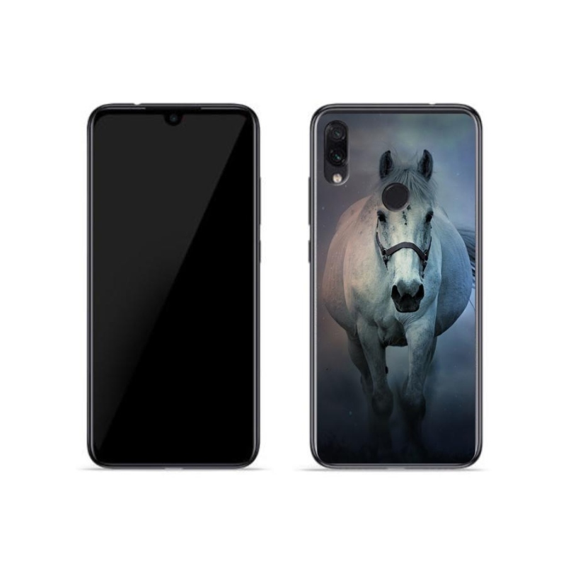 Gélový obal mmCase na mobil Xiaomi Redmi Note 7 - bežiaci biely kôň