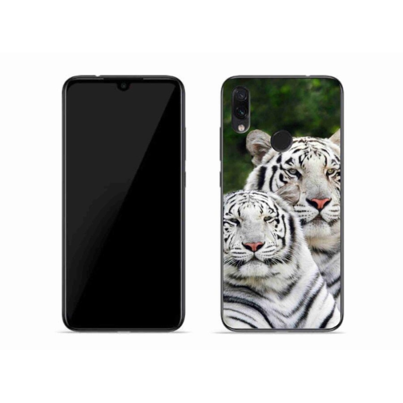 Gélový obal mmCase na mobil Xiaomi Redmi Note 7 - bieli tigre