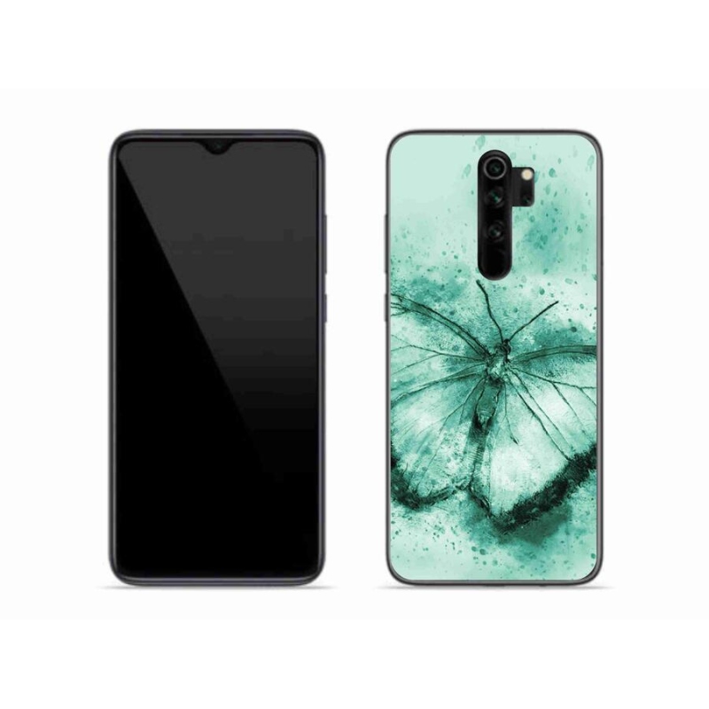 Gélový obal mmCase na mobil Xiaomi Redmi Note 8 Pro - zelený motýľ