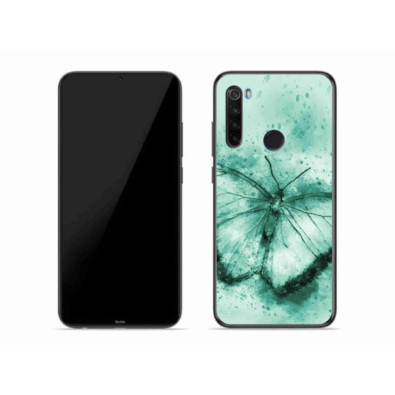 Gélový obal mmCase na mobil Xiaomi Redmi Note 8T - zelený motýľ