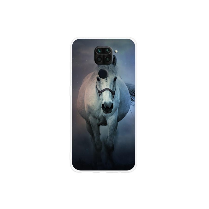 Gélový obal mmCase na mobil Xiaomi Redmi Note 9 - bežiaci biely kôň