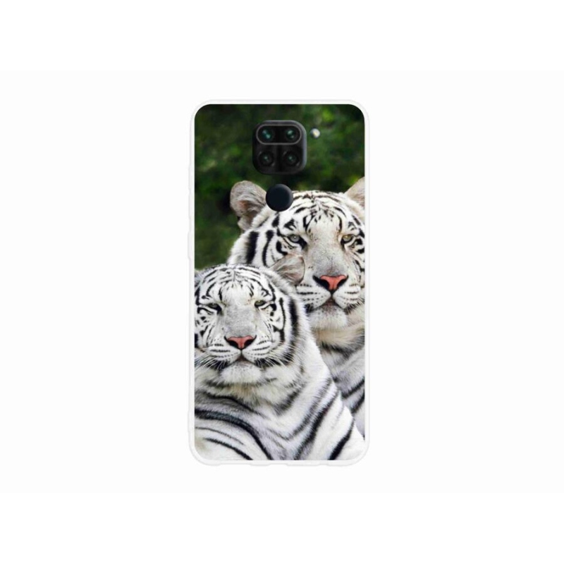 Gélový obal mmCase na mobil Xiaomi Redmi Note 9 - bieli tigre