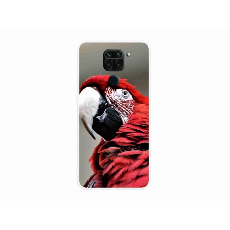 Gélový obal mmCase na mobil Xiaomi Redmi Note 9 - papagáj ara červený