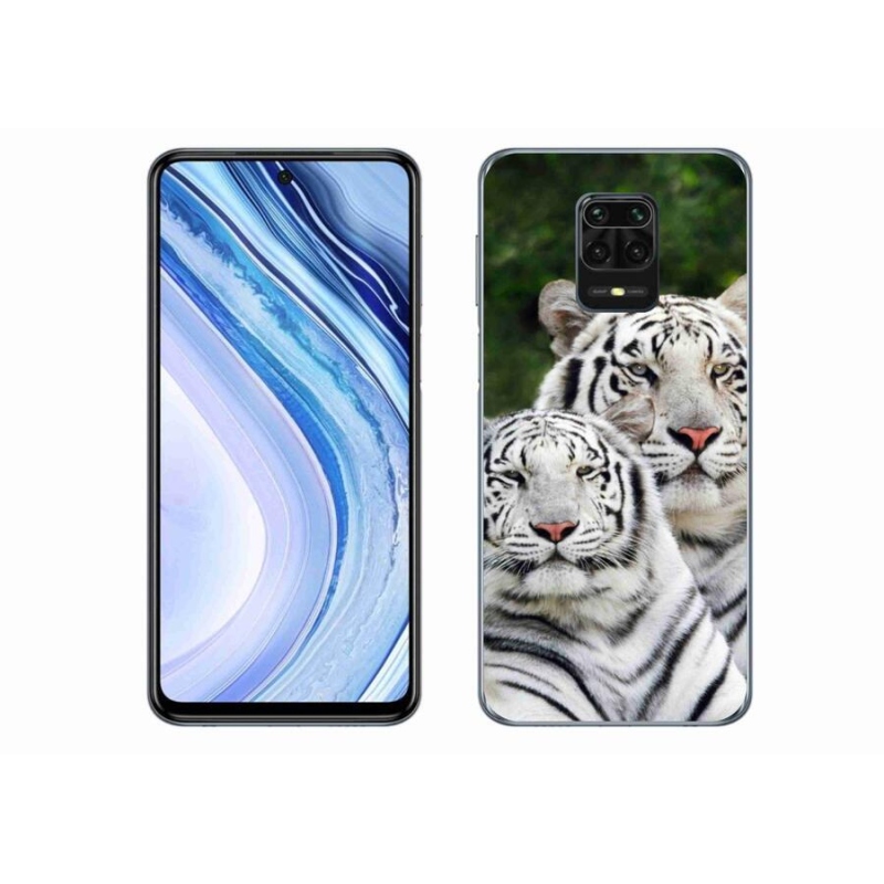 Gélový obal mmCase na mobil Xiaomi Redmi Note 9 Pro - bieli tigre