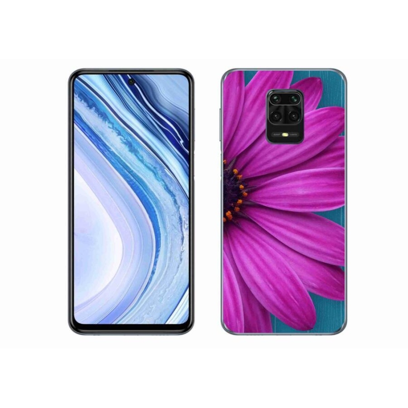 Gélový obal mmCase na mobil Xiaomi Redmi Note 9 Pro - fialová margaréta