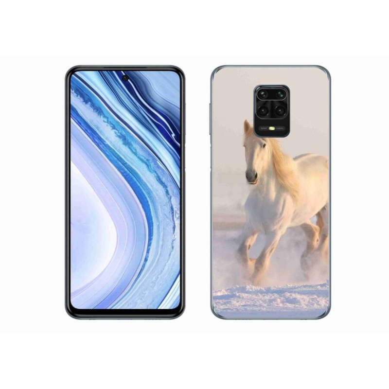 Gélový obal mmCase na mobil Xiaomi Redmi Note 9 Pro - kôň v snehu