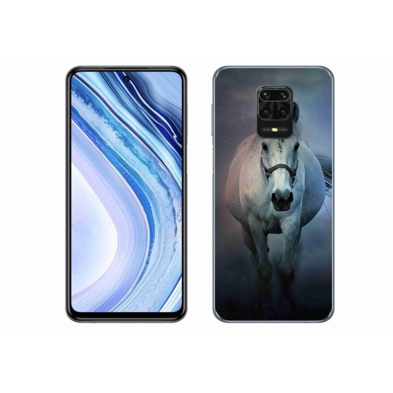 Gélový obal mmCase na mobil Xiaomi Redmi Note 9S - bežiaci biely kôň