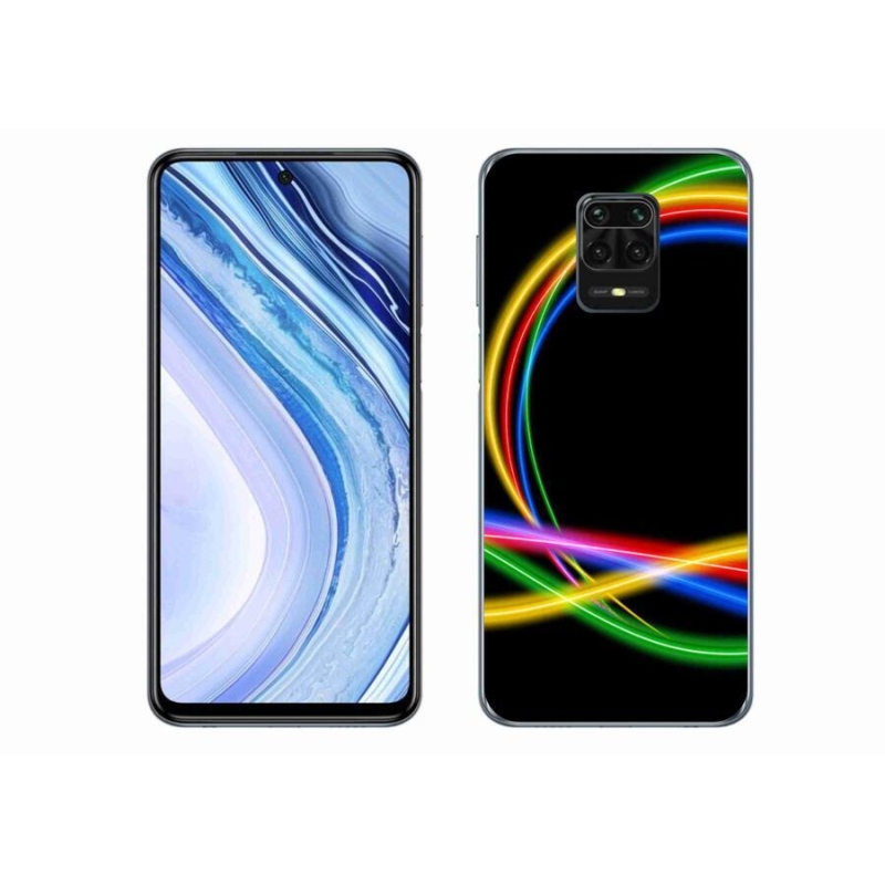 Gélový obal mmCase na mobil Xiaomi Redmi Note 9S - neónové kruhy