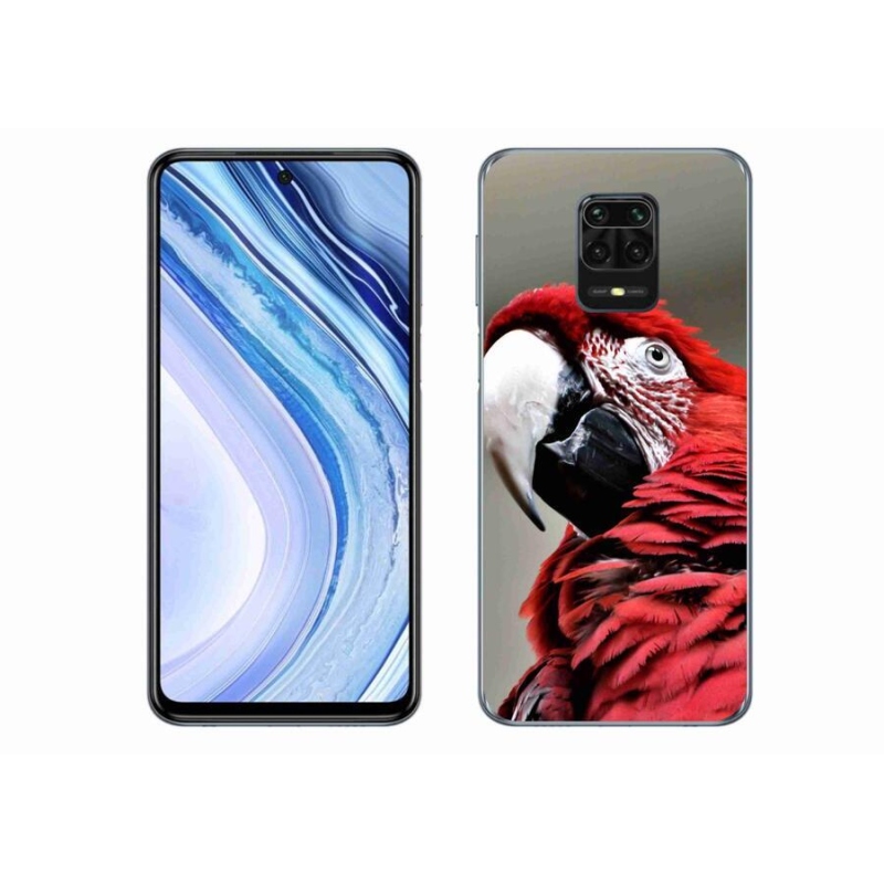 Gélový obal mmCase na mobil Xiaomi Redmi Note 9S - papagáj ara červený