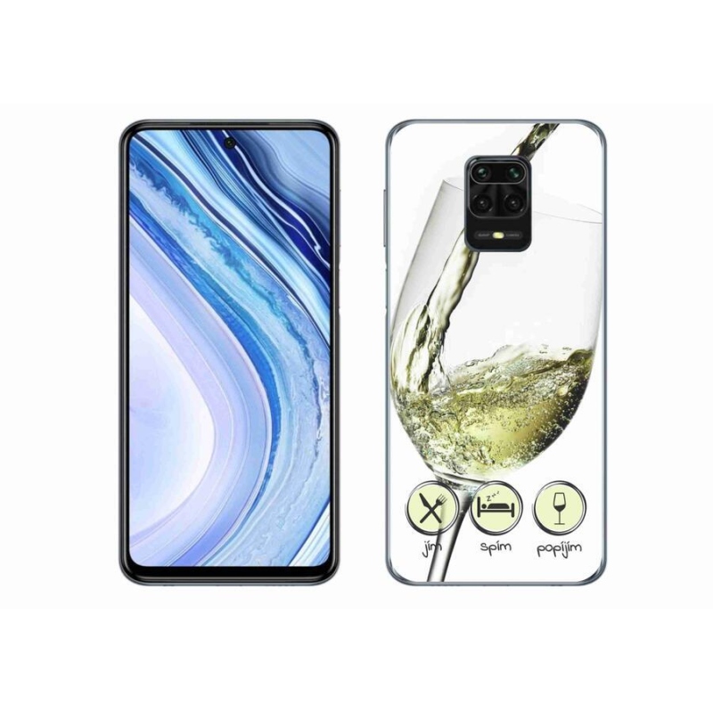 Gélový obal mmCase na mobil Xiaomi Redmi Note 9S - pohárik vína biele