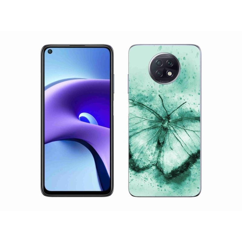 Gélový obal mmCase na mobil Xiaomi Redmi Note 9T 5G - zelený motýľ