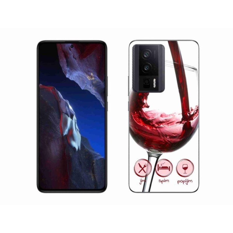 Gélový obal mmCase na Xiaomi Poco F5 Pro - pohár vína červené