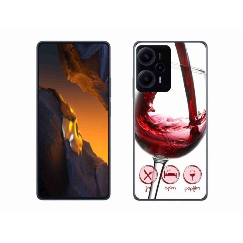 Gélový obal mmCase na Xiaomi Poco F5 - pohár vína červené
