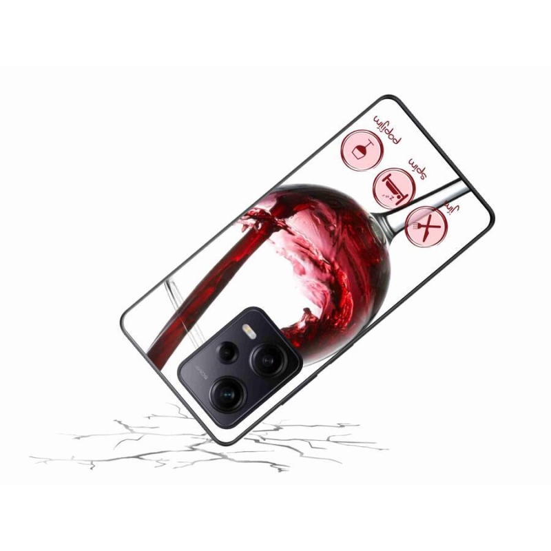 Gélový obal mmCase na Xiaomi Redmi Note 12 Pro+ 5G - pohár vína červené