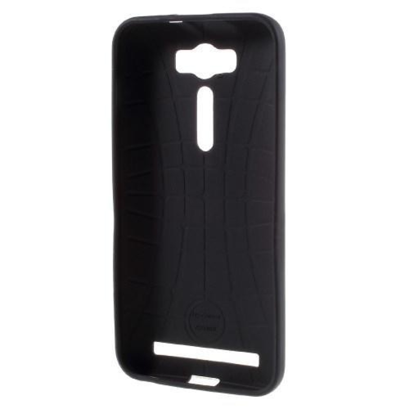 Gélový obal s koženkovým chrbtom pre Asus Zenfone 2 Laser - UK