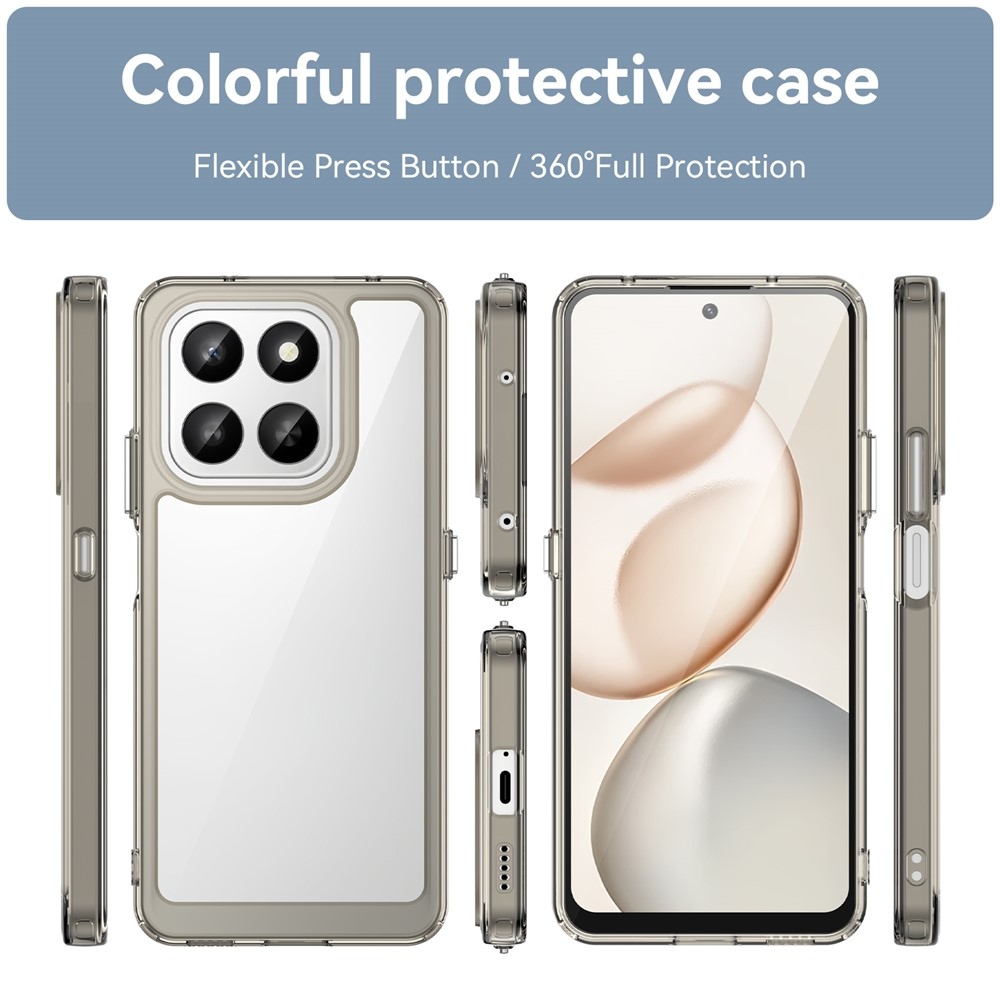 Gélový obal s pevným chrbtom na Honor 400 Smart 5G/4G/Honor X7d - šedý