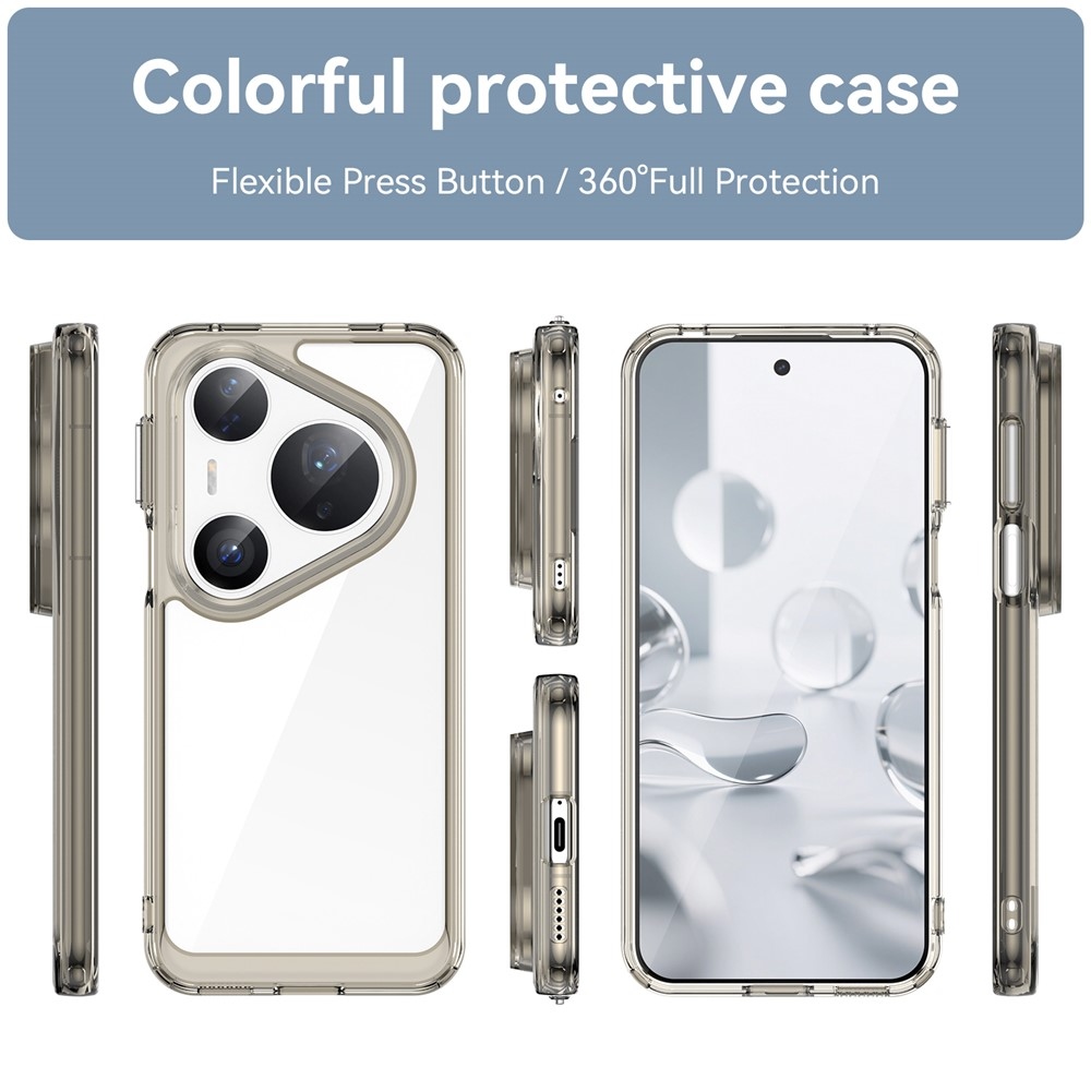 Gélový obal s pevným chrbtom na Huawei Pura 80 Pro/Pura 80 Ultra - šedý