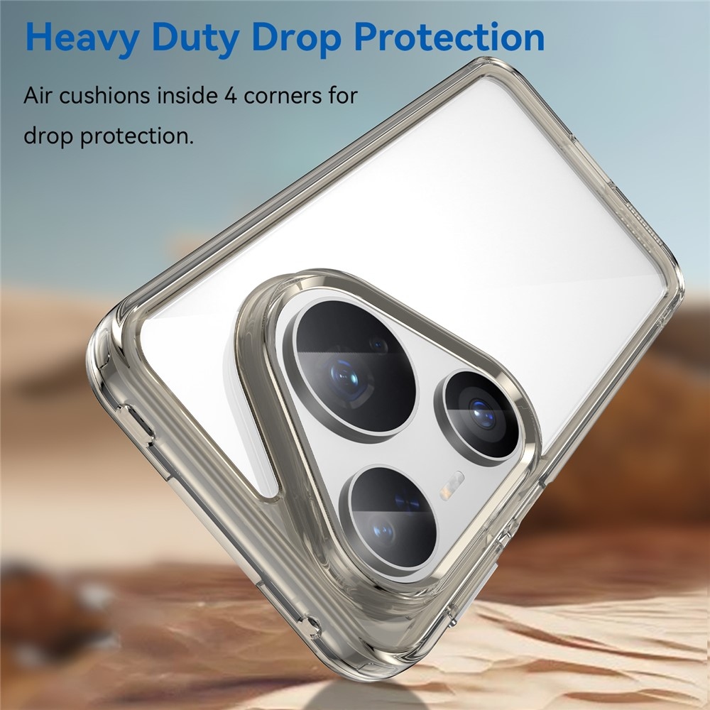 Gélový obal s pevným chrbtom na Huawei Pura 80 Pro/Pura 80 Ultra - šedý