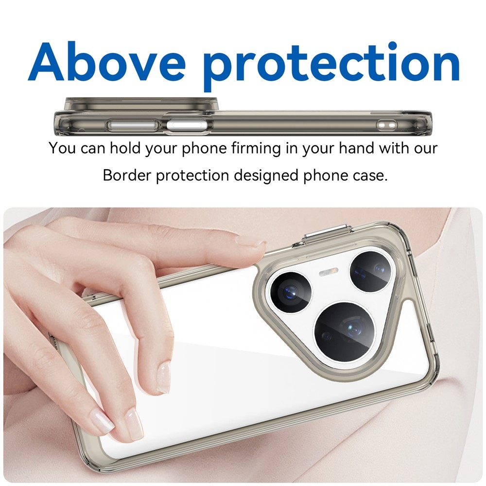 Gélový obal s pevným chrbtom na Huawei Pura 80 Pro/Pura 80 Ultra - šedý