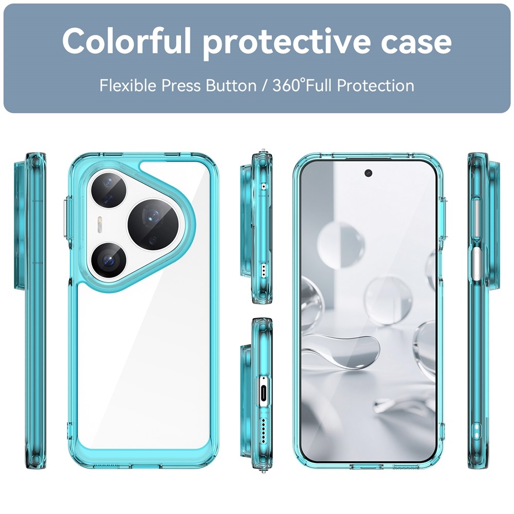 Gélový obal s pevným chrbtom na Huawei Pura 80 Pro/Pura 80 Ultra - svetlomodrý