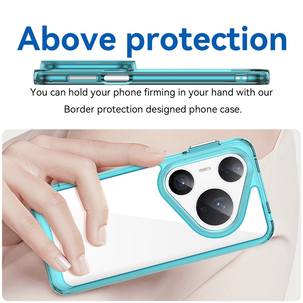 Gélový obal s pevným chrbtom na Huawei Pura 80 Pro/Pura 80 Ultra - svetlomodrý