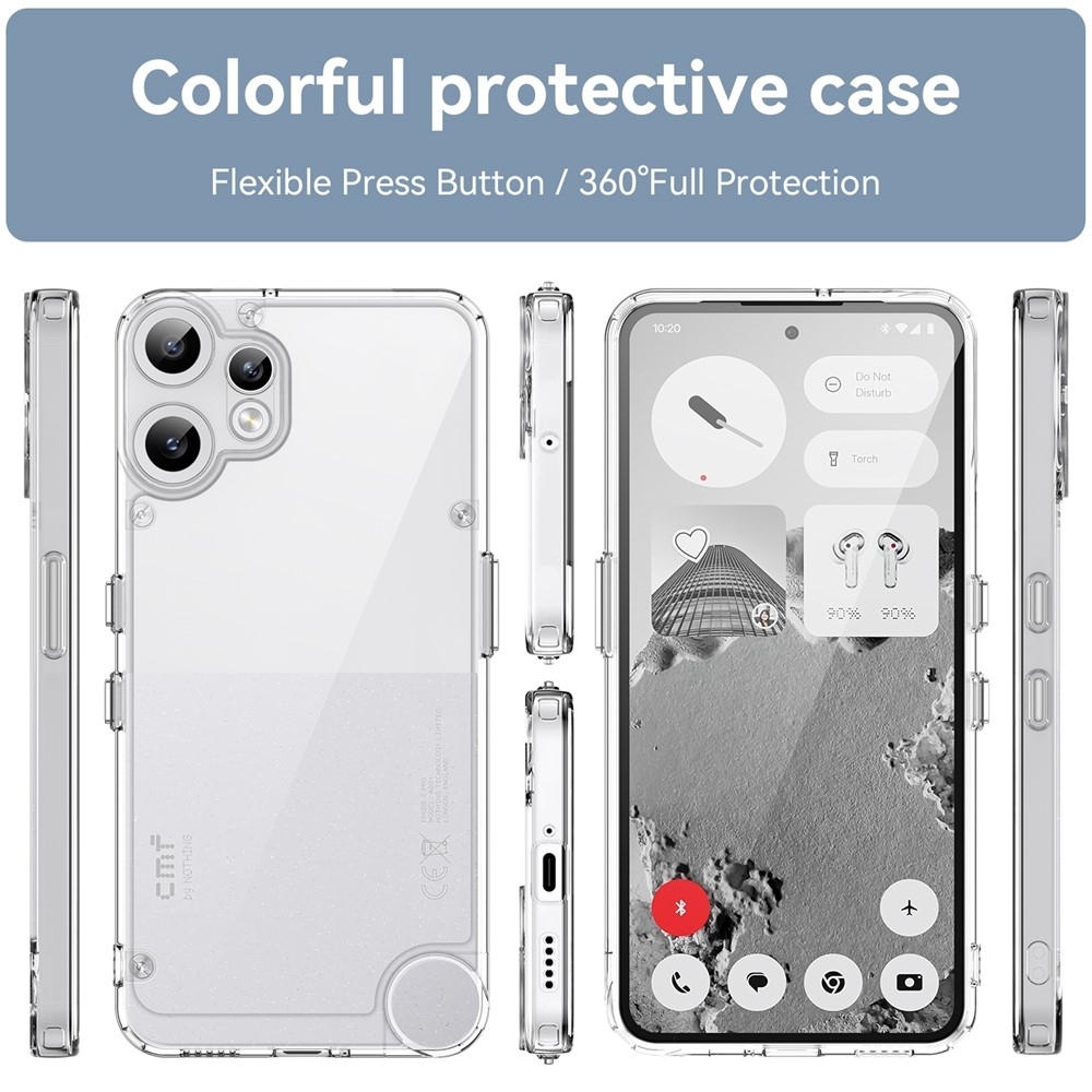 Gélový obal s pevným chrbtom na Nothing CMF Phone 2 Pro - priehľadný