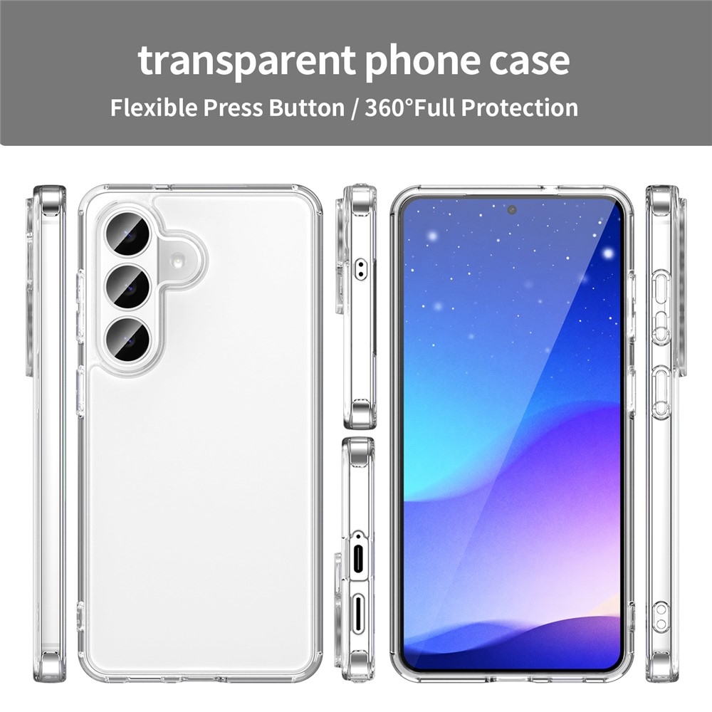 Gélový obal s pevným chrbtom na Samsung Galaxy S26/S26 Pro - priehľadný