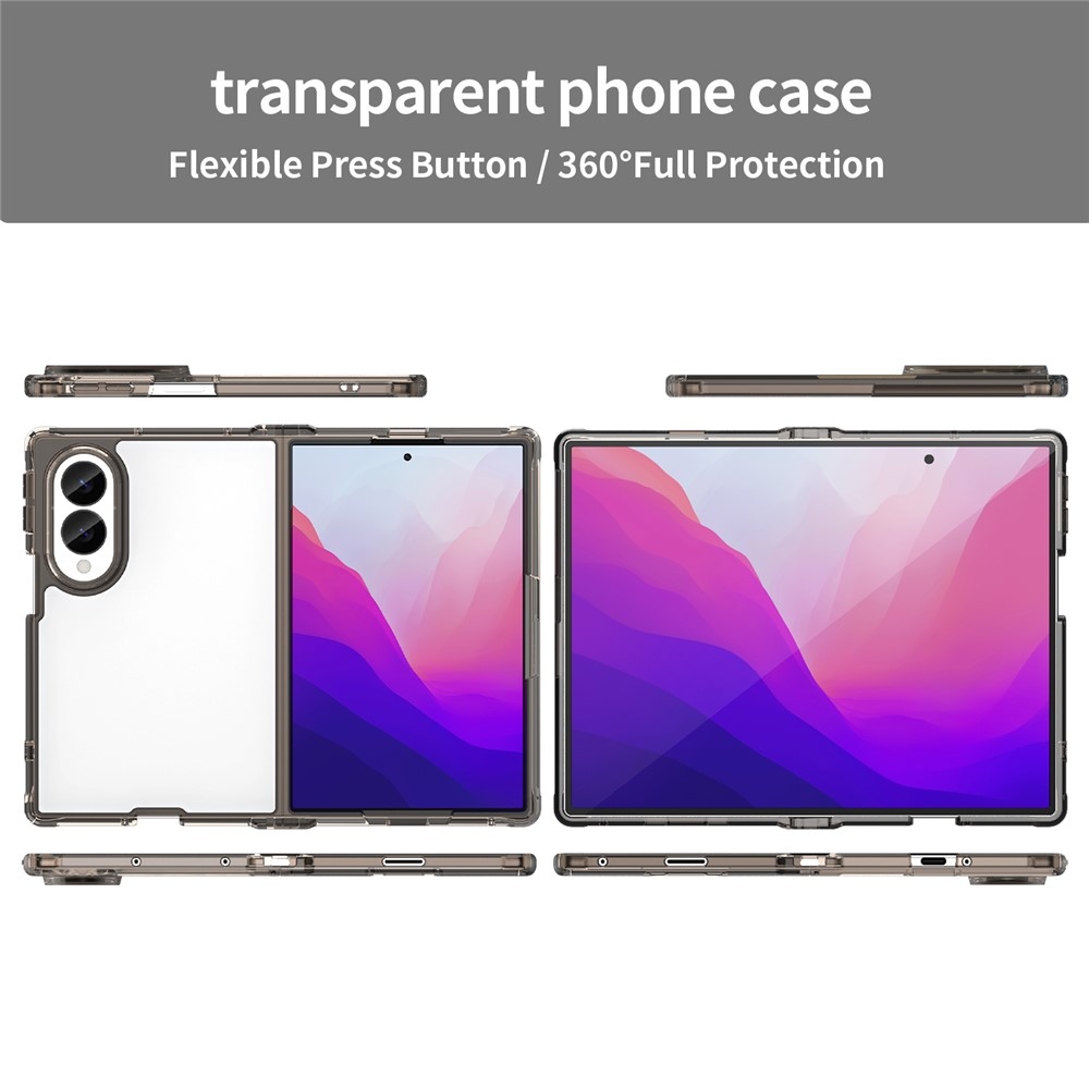 Gélový obal s pevným chrbtom na Samsung Galaxy Z Fold8 5G - čierny