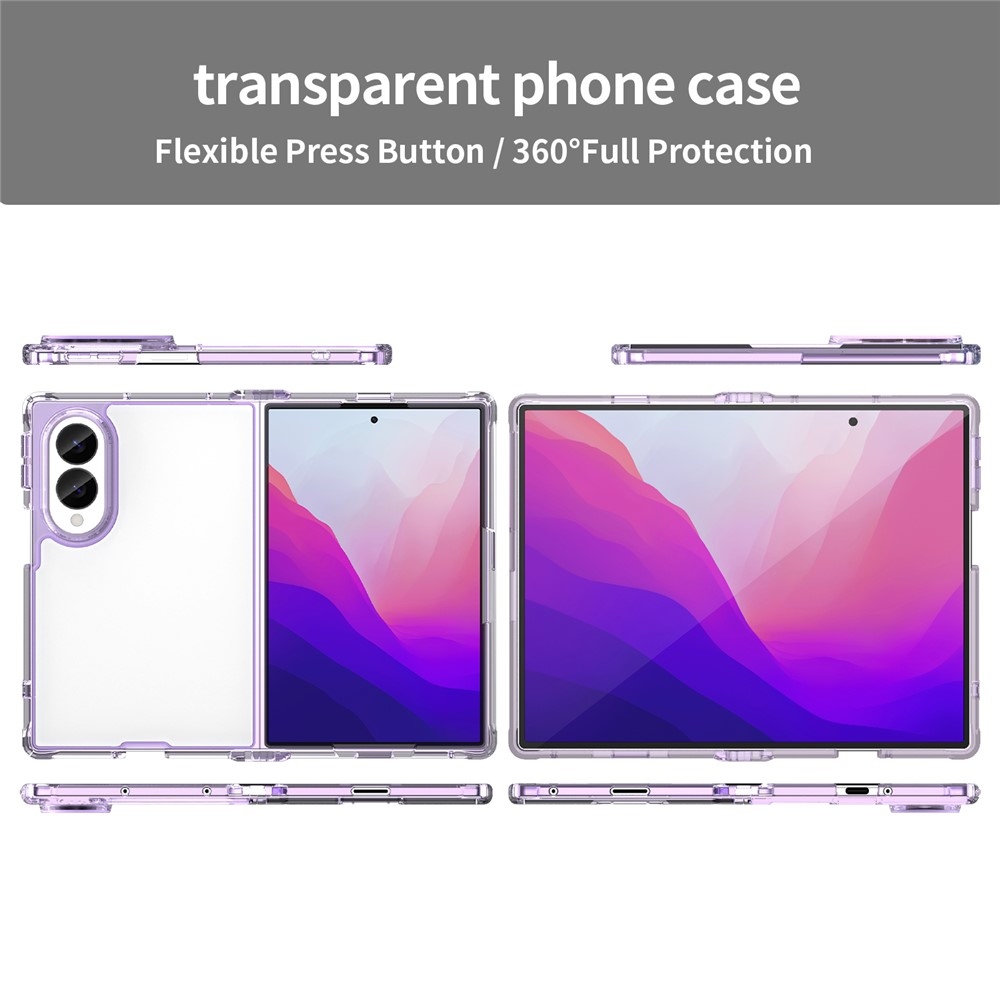 Gélový obal s pevným chrbtom na Samsung Galaxy Z Fold8 5G - fialový