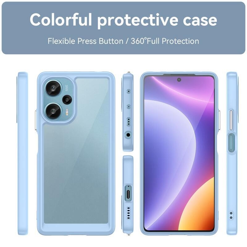 Gélový obal s pevným chrbtom na Xiaomi Poco F5 - modrý