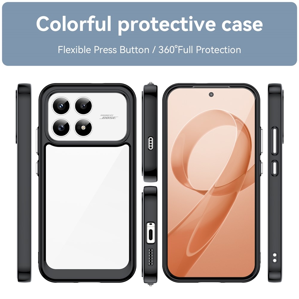 Gélový obal s pevným chrbtom na Xiaomi Poco F8 Pro 5G - čierny