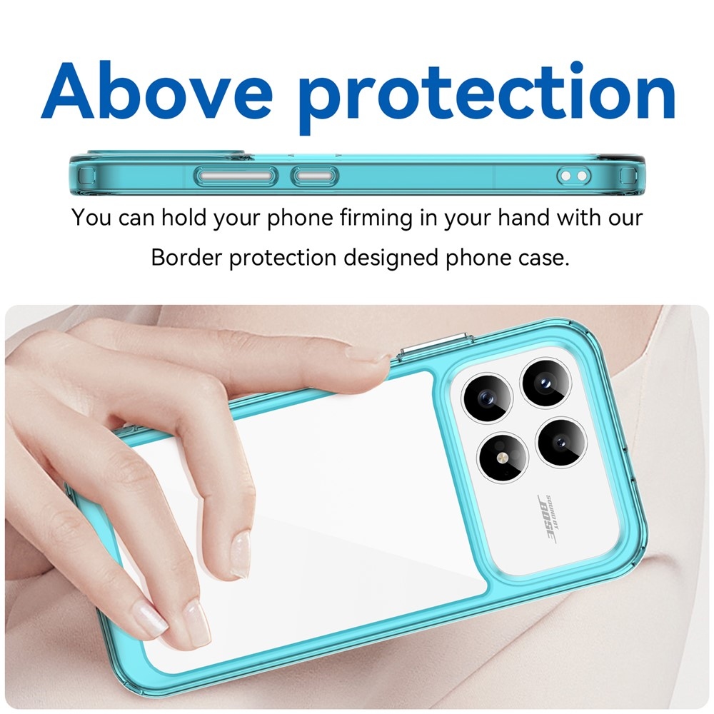 Gélový obal s pevným chrbtom na Xiaomi Poco F8 Pro 5G - svetlomodrý