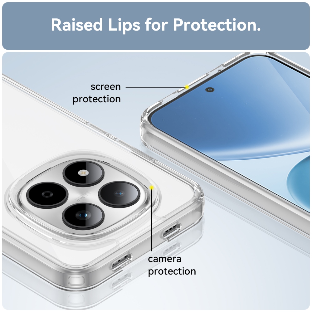 Gélový obal s pevným chrbtom na Xiaomi Redmi Note 15 Pro 5G - priehľadný