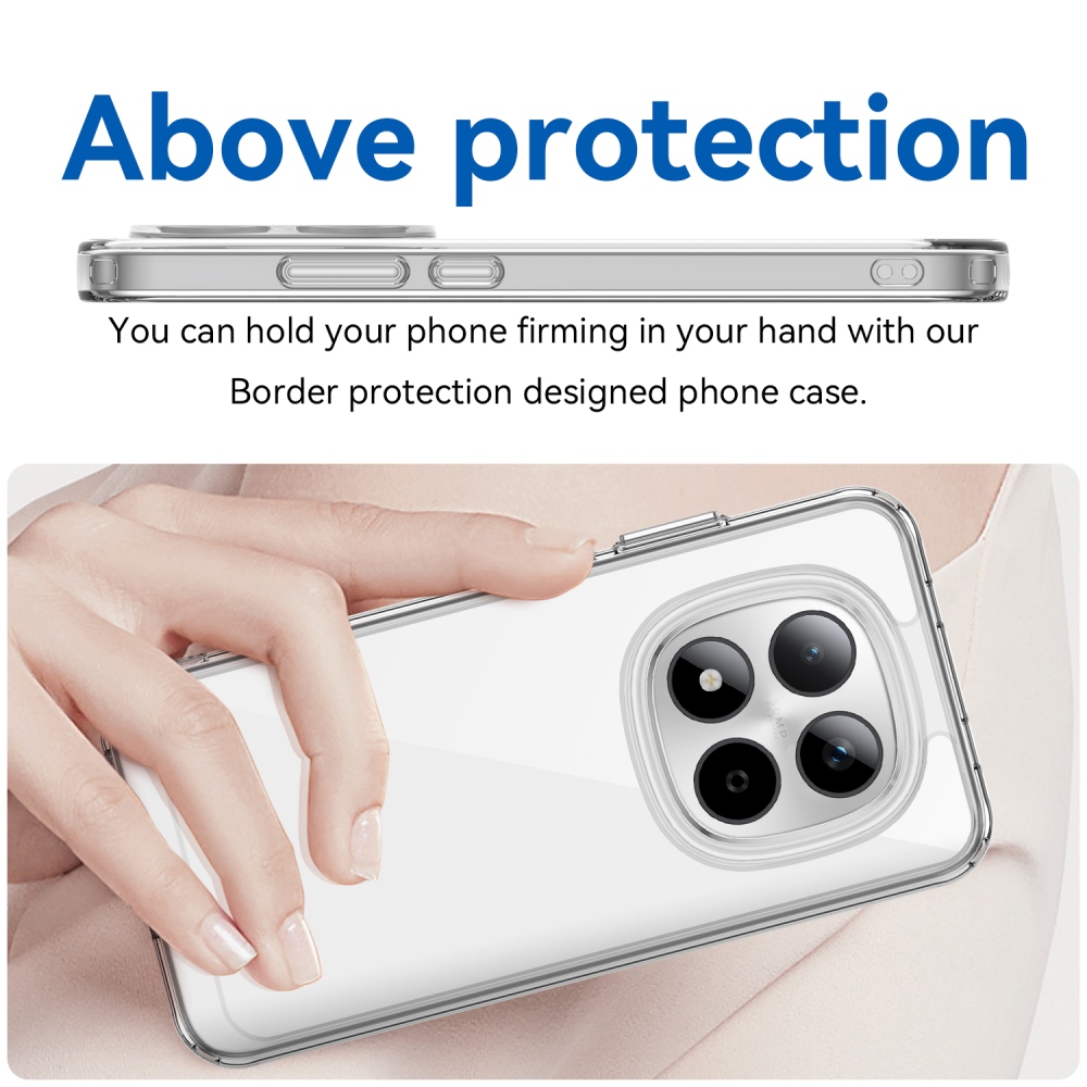 Gélový obal s pevným chrbtom na Xiaomi Redmi Note 15 Pro 5G - priehľadný