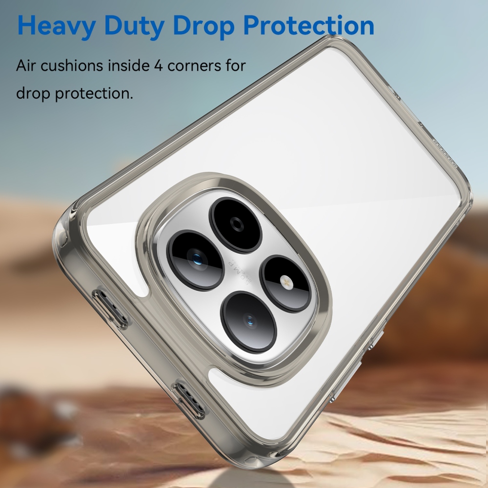 Gélový obal s pevným chrbtom na Xiaomi Redmi Note 15 Pro 5G - šedý