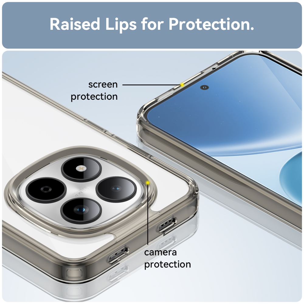 Gélový obal s pevným chrbtom na Xiaomi Redmi Note 15 Pro 5G - šedý